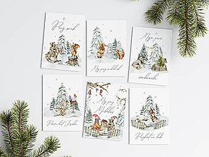 Papiernictvo - Vianočné míľnikové kartičky Lesní priatelia - 16121700_
