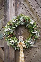 Dekorácie - Vianočný veniec - Biela sova - 16124722_