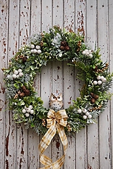 Dekorácie - Vianočný veniec - Biela sova - 16124724_