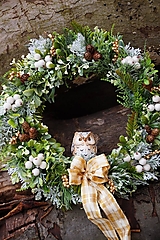 Dekorácie - Vianočný veniec - Biela sova - 16124737_