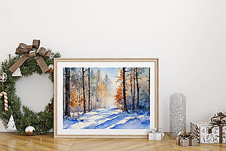 Kresby - Art Print| Zima na horách| č.02 - 16121630_