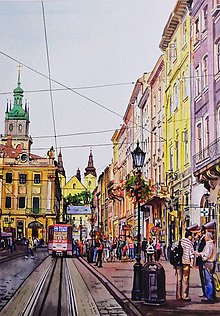 Grafika - Ľviv, Ukrajina. Art Print - 16123957_