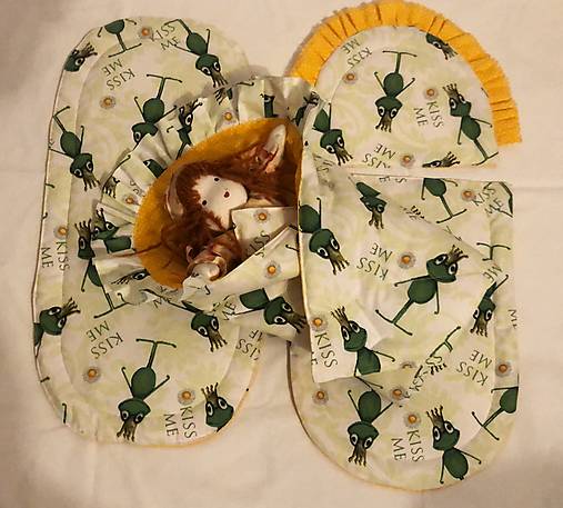 Hračky - Súpravka "Žabí princ", oranžový melír (Perinky do kočíka) - 16124982_