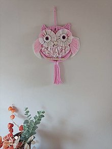 Dekorácie - Bubo huňatá sova veľká  (Ružová baby Pink) - 16125209_