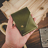 Pánske tašky - Originálna kožená peňaženka Folk (Olive) - 16123763_