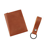 Pánske tašky - Darčekový set kožená peňaženka Forester + kľúčenka (Chestnut) - 16124771_