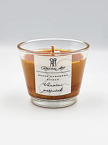 Svietidlá a sviečky - Vianočný perníček - sójová sviečka v skle, 75 g - 16124346_