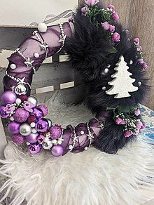 Dekorácie - vianočný veniec fialový - 16124546_
