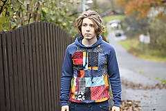 Pánske oblečenie - Merino  mikinka patchwork M - 16122104_