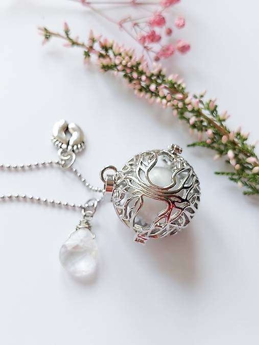 Náhrdelníky - MEXICKÁ BOLA s krištáľom | (nerez oceľ) - 16129049_