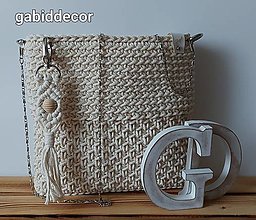 Kabelky - Crosboddy kabelka z kvalitných šnúr (Crossbody kabelka - prírodná) - 16126210_