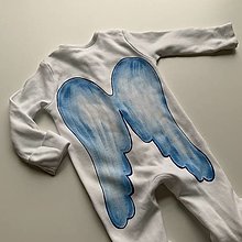 Detské oblečenie - Maľované pyžamko s krídlami pre Vášho malého anjela (veľkosť (Veľkosť  56) - 16129975_
