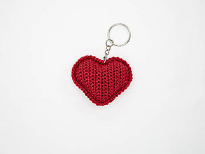Kľúčenky - Háčkované srdce - kľúčenka - 16128052_