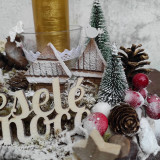 Svietidlá - Vianočný svietnik, vianočná dekorácia na stôl,biely jelenček - 16127357_