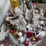Svietidlá - Vianočný svietnik, vianočná dekorácia na stôl,biely jelenček - 16127363_