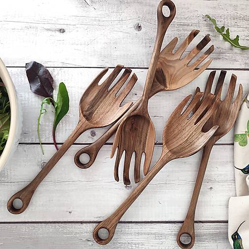 Drevená šalátová súprava RUKY