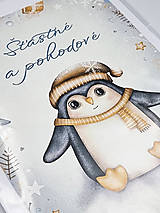 Papiernictvo - Vianočný pozdrav s tučniakom - Šťastné a pohodové - 16127006_