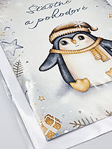 Papiernictvo - Vianočný pozdrav s tučniakom - Šťastné a pohodové - 16127007_