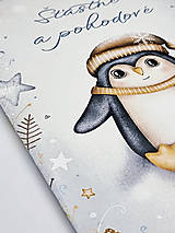 Papiernictvo - Vianočný pozdrav s tučniakom - Šťastné a pohodové - 16127009_