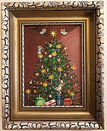 Dekorácie - Obraz - Vánoční stromeček - 16127837_