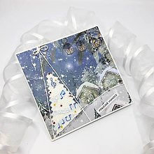 Papiernictvo - Zasnežené vianoce III- pozdrav (Vianočný stromček vľavo) - 16127809_