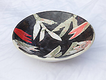 Nádoby - Keramická miska čierna Tulipány - 16132560_