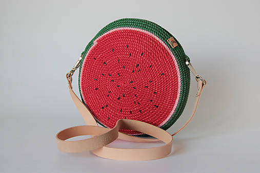 Provazová kabelka kulatá melounová