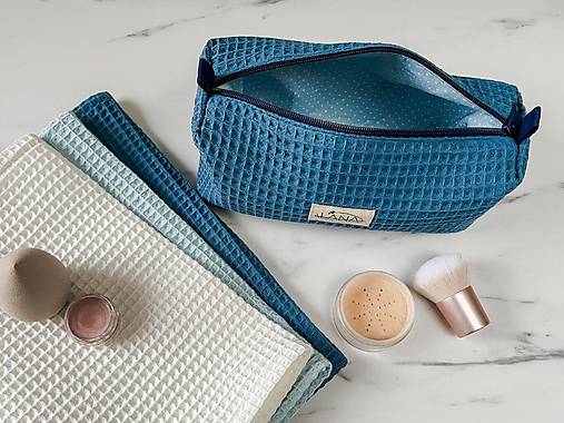 Taštičky - Kozmetická taštička (Tmavomodrý set malý) - 16133184_