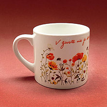 Nádoby - Hrnček espresso lúčne kvety (lúčne kvety - 3) - 16131925_