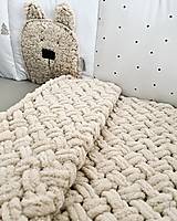 Detský textil - Ručne pletená puffy deka - 16132269_