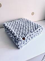 Detský textil - Ručne pletená puffy deka - 16132271_