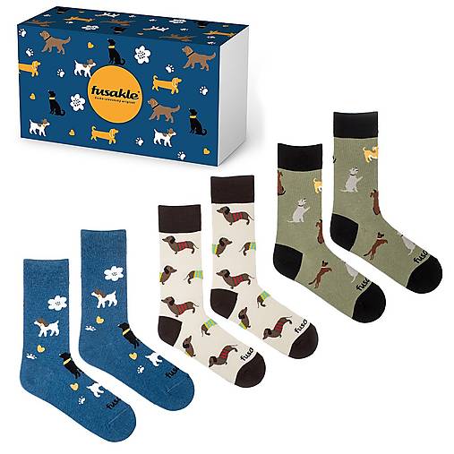 Darčeková krabička ponožiek Fusakle Psy pre dospelých S (35-38)