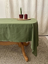Úžitkový textil - Ľanový Obrus na stôl / ZELENÝ/ - 16133386_