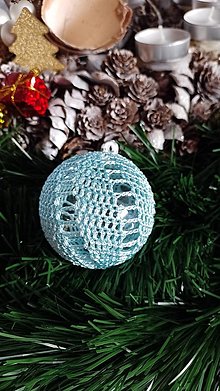 Dekorácie - Vianočná guľa 6 (Modrá) - 16135816_
