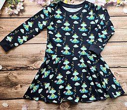 Detské oblečenie - Šaty "točivé" žabky s korunkou v modrom - 16136165_