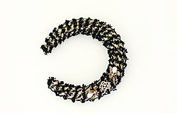  - Luxusná elegantná čelenka z kolekcie Coco (čierna - včielka) - 16138251_