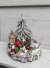Dekorácie - Vianočný svietnik na dreve - pníku - 16137146_
