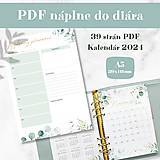 Papiernictvo - PDF Náplne do diára A5 + Kalendár 2024 Greenery - 16137410_