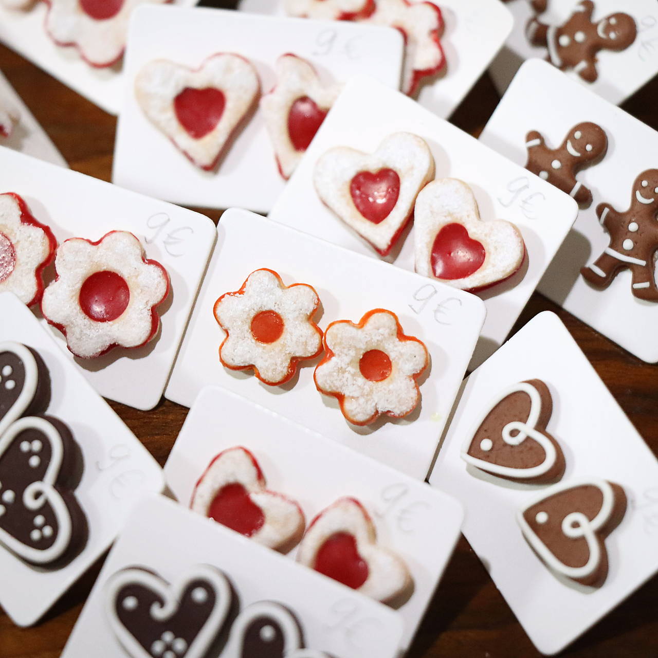 Napichovacie náušnice Vianočné pečivo