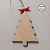 VIANOCE - drevená vianočná ozdoba stromček (hranatý)