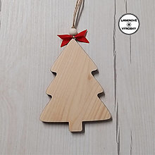 Dekorácie - VIANOCE - drevená vianočná ozdoba stromček - 16138131_