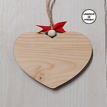 Dekorácie - VIANOCE - drevená vianočná ozdoba srdce - 16138132_