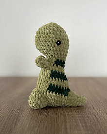 Hračky - HRAČKA: Mini Ručne Háčkovaný Dino (Zelená) - 16135038_