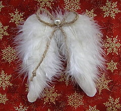 Dekorácie - ozdôbky ľanové (anjelské krídla) - 16141857_