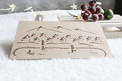 Papiernictvo - Drevený vianočný pozdrav "Radosť na ľade" - 16141629_