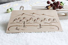 Papiernictvo - Drevený vianočný pozdrav "Radosť na ľade" - 16141630_
