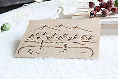 Papiernictvo - Drevený vianočný pozdrav "Radosť na ľade" - 16141631_