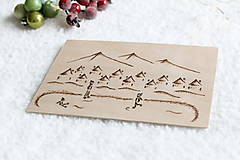 Papiernictvo - Drevený vianočný pozdrav "Radosť na ľade" - 16141634_