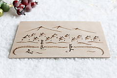 Papiernictvo - Drevený vianočný pozdrav "Radosť na ľade" - 16141635_