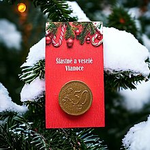 Iné - Vianočná čoko minca - ďakovníček 2 - 16138835_